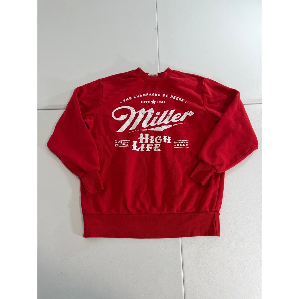 Miller high life red long sleeve sweater size XS womens